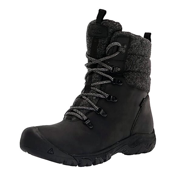 NEW Keen Womens Greta Waterproof Snow Boot, Black/Black Wool sz 9.5 - Picture 1 of 5